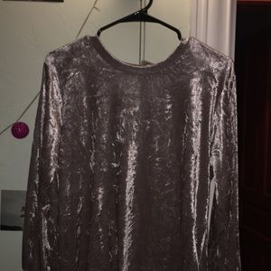 Crushed velvet long sleeve shirt